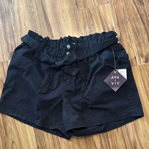 Ava & Viv Black High Waist Casual Shorts